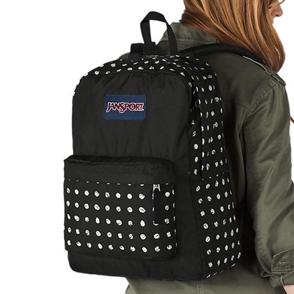 Jansport Superbreak Black Sketch Dot Backpack New - Picture 4 of 4